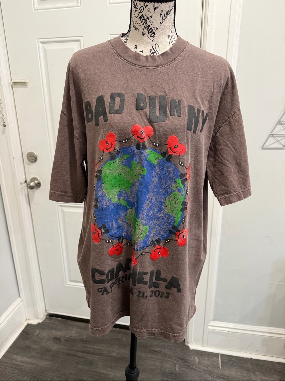 Bad Bunny Brown Graphic Tour T-Shirt
